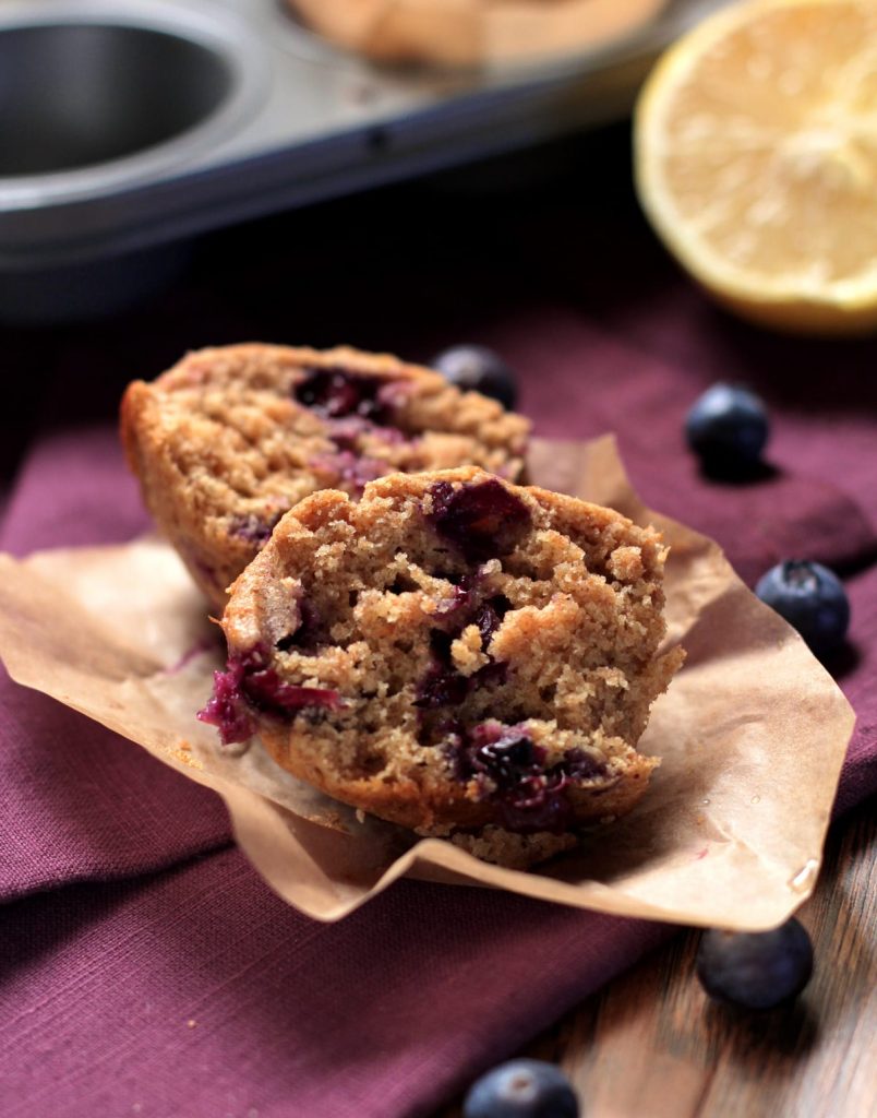Homemade Whole Wheat Blueberry Muffins