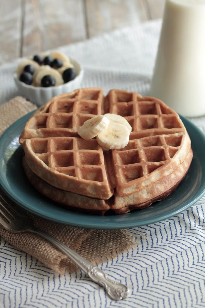 Soaked Gluten Free Oat Waffles. Perfect to freeze for quick, easy breakfasts.