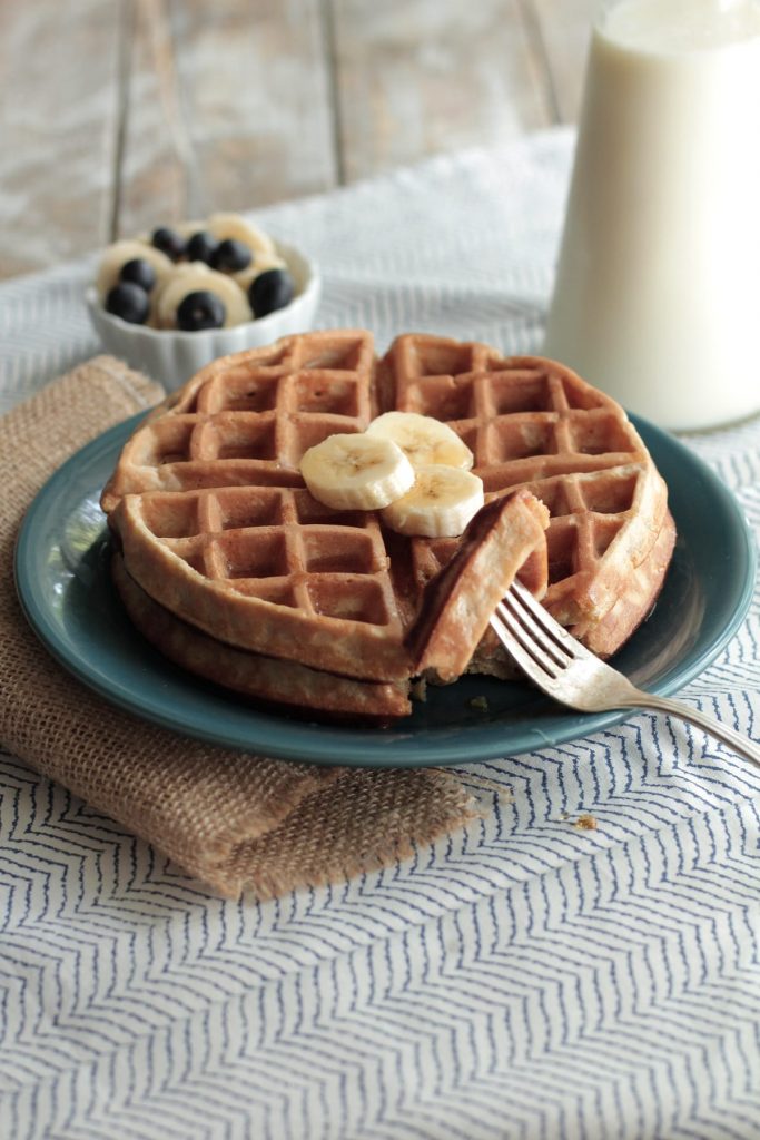 Soaked Gluten Free Oat Waffles. Perfect to freeze for quick, easy breakfasts.
