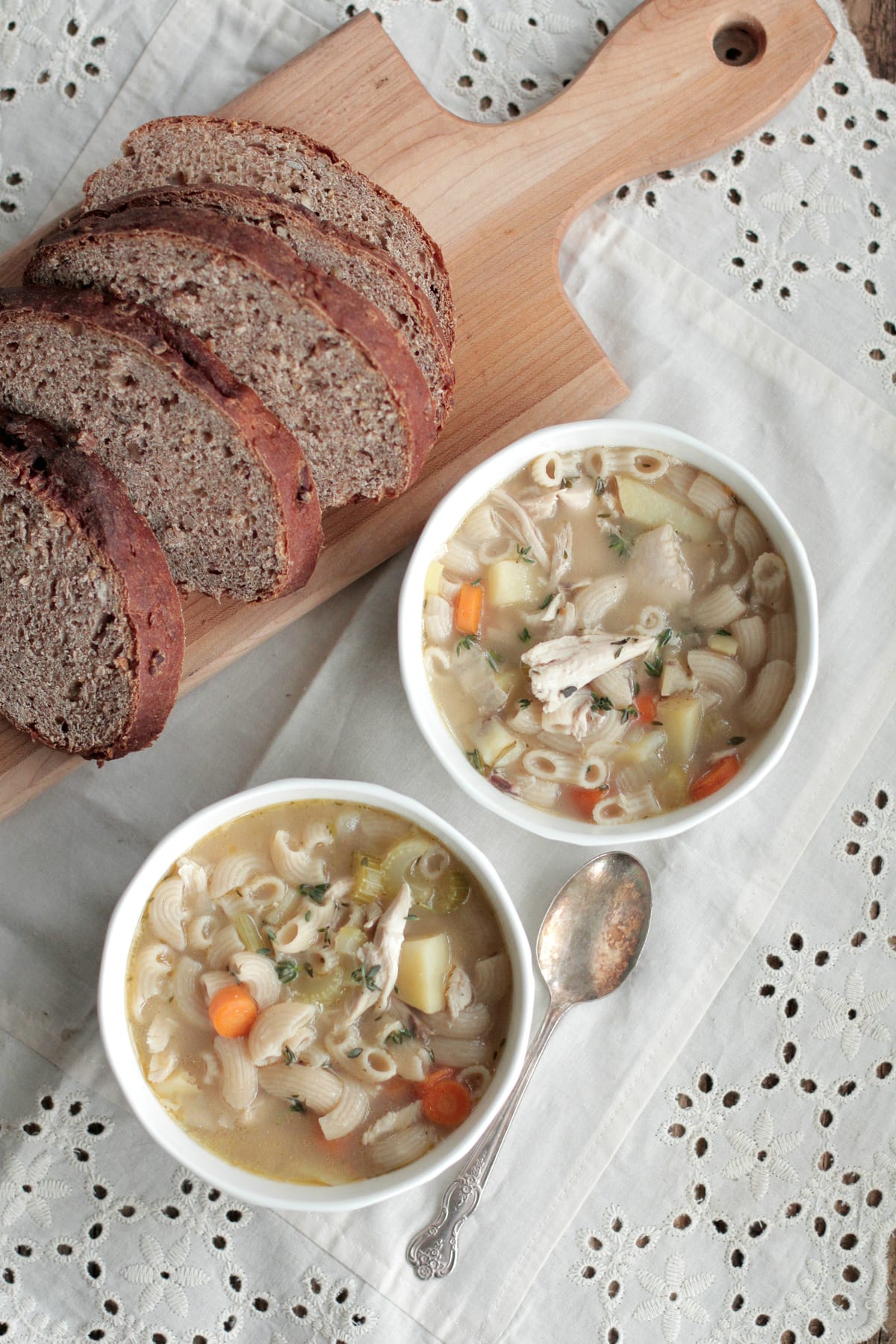 homemade chicken noodle soup in the slow cooker