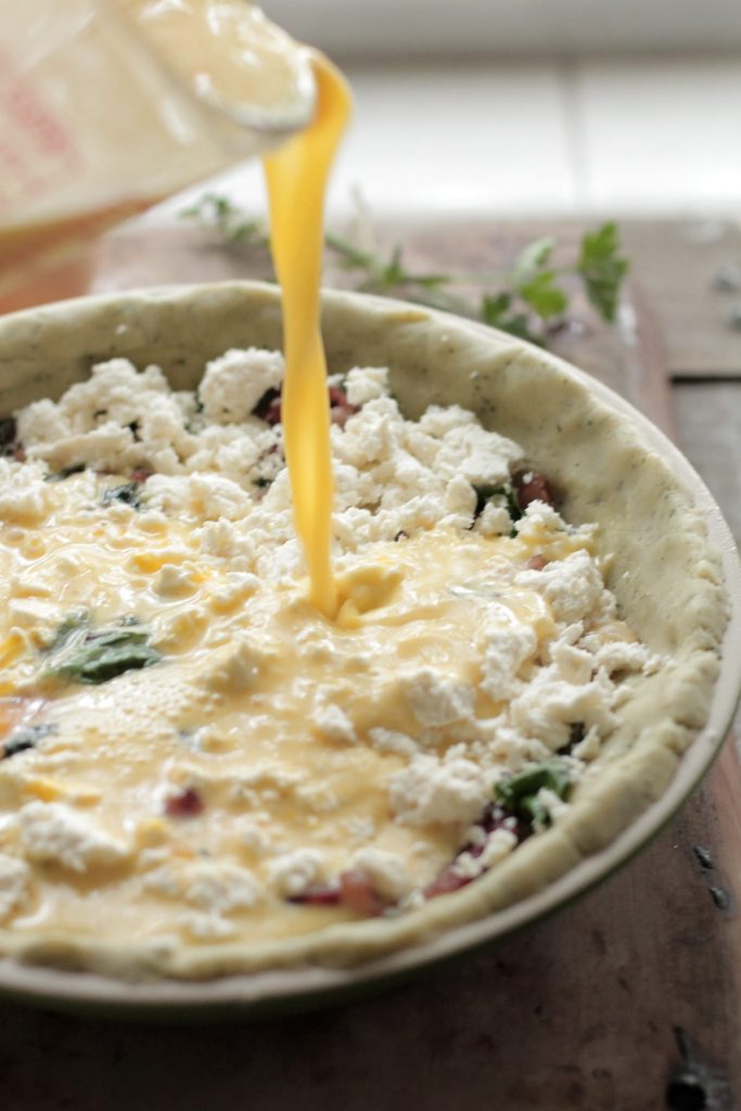 A Tribute: Bacon, Chard, and Feta Herb Quiche - Live Simply