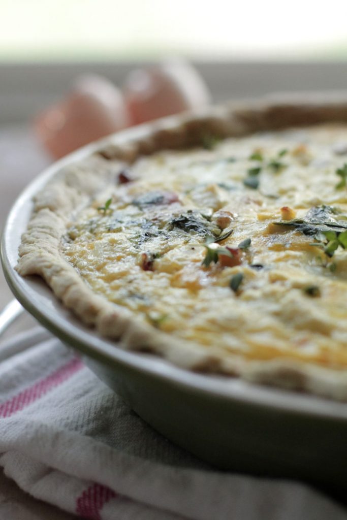 A Tribute: Bacon, Chard, and Feta Herb Quiche - Live Simply