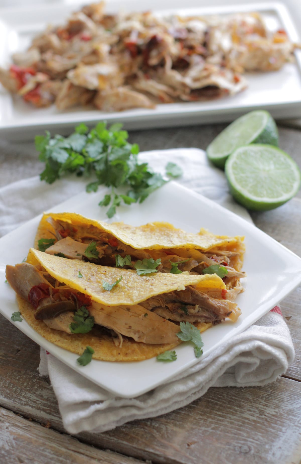 Crockpot Whole Chicken Fajitas with Corn and Cilantro Saute’