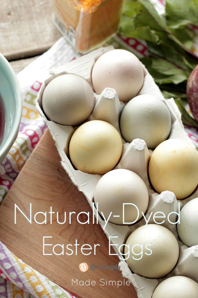 These natural Easter egg dyes are made with real food ingredients–turmeric, blueberries, black cherry juice, and beets. Simple ingredients which create beautiful pastel-colored eggs.