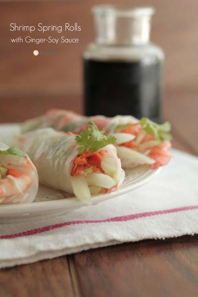 Shrimp Spring Rolls with Ginger-Soy Dipping Sauce - Live Simply