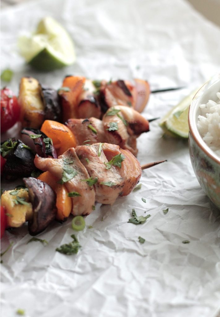 Sweet Chicken Habobs with Citrus Soy Marinade. Nothing says summer quite like a grilled meal of meat and veggies