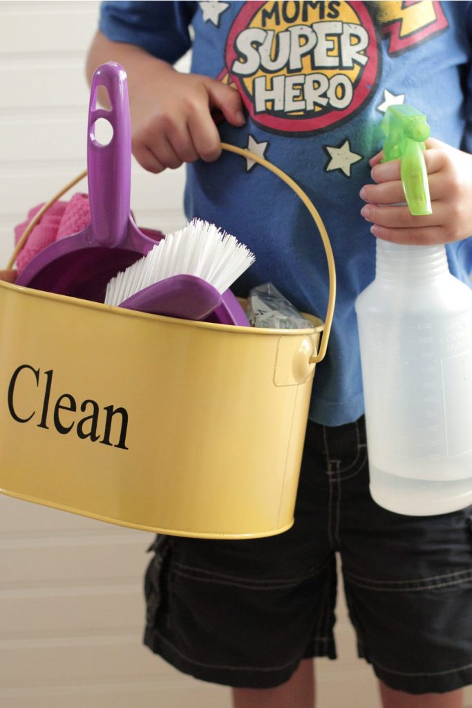 DIY Natural Kids' Cleaning Kit + Free Printable Chart - Live Simply