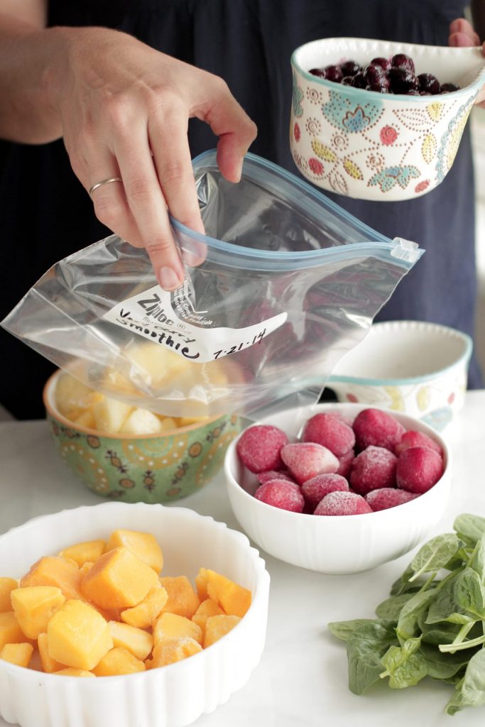 DIY Freezer Smoothie Packs and Smoothie Recipes. Save money and time with homemade freezer packs. Simply freeze and add the ingredients to the blender. A healthy homemade smoothie can be enjoyed in just seconds. These are great for older kids and teens who can make their own snack too.