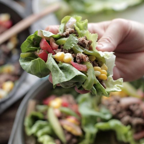 beef and veggie taco cups