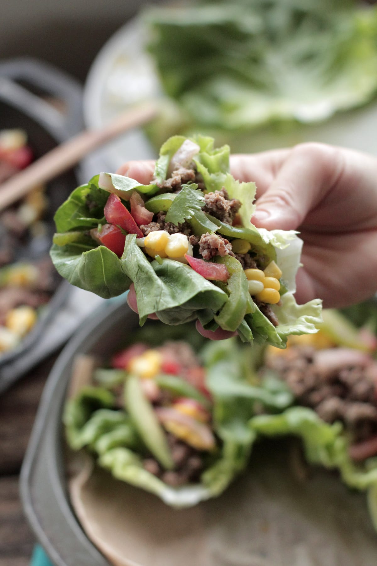 Healthy real food made simple and a kid favorite!! 20 Minute Meal: Beef and Veggie Taco Lettuce Cups