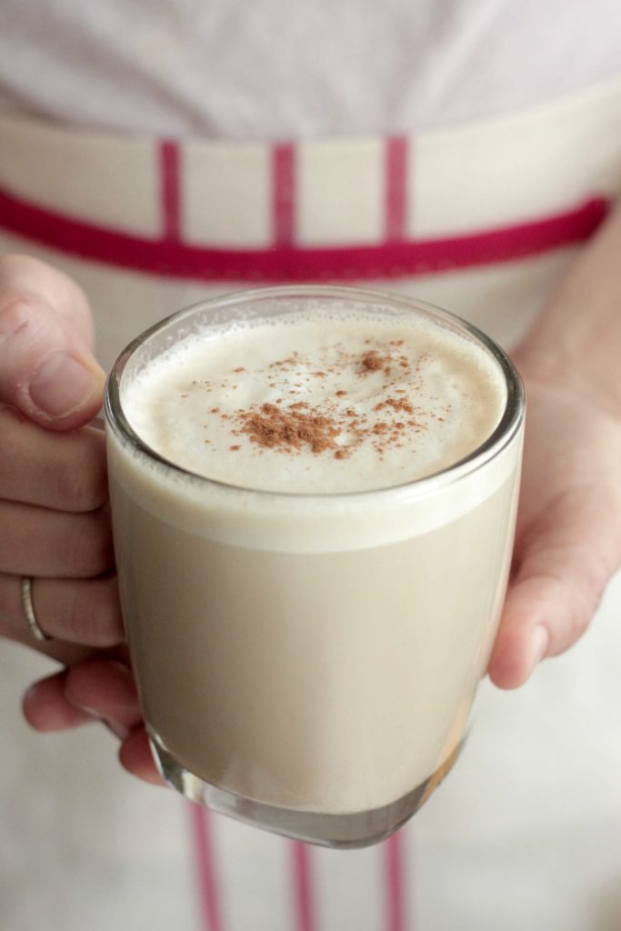 A homemade COPYCAT CHAI TEA LATTE with all real food ingredients!! This latte is so amazing and contains only healthy ingredients. Finally!