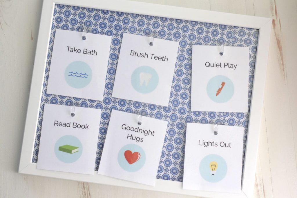 How to create a bedtime routine and printable cards