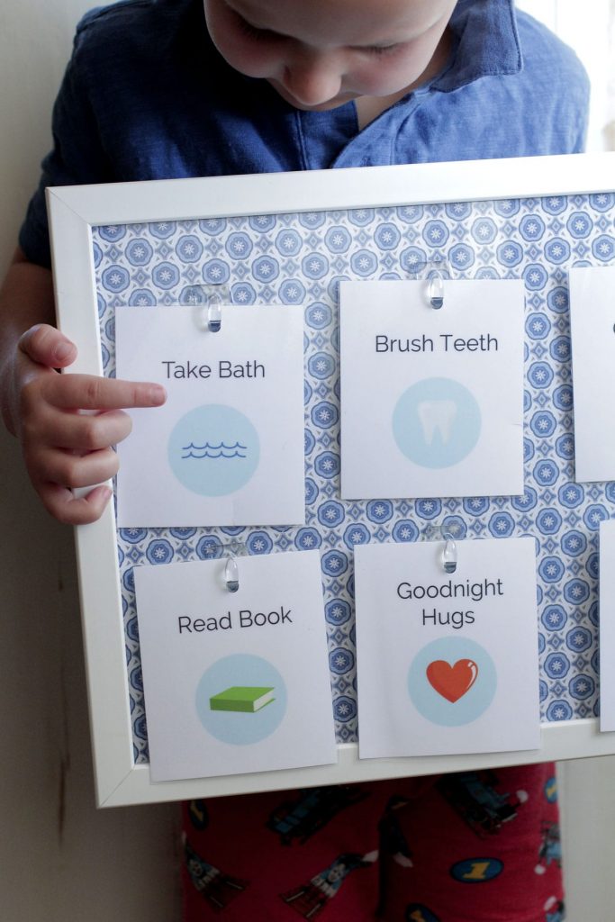 How to create a bedtime routine and printable cards