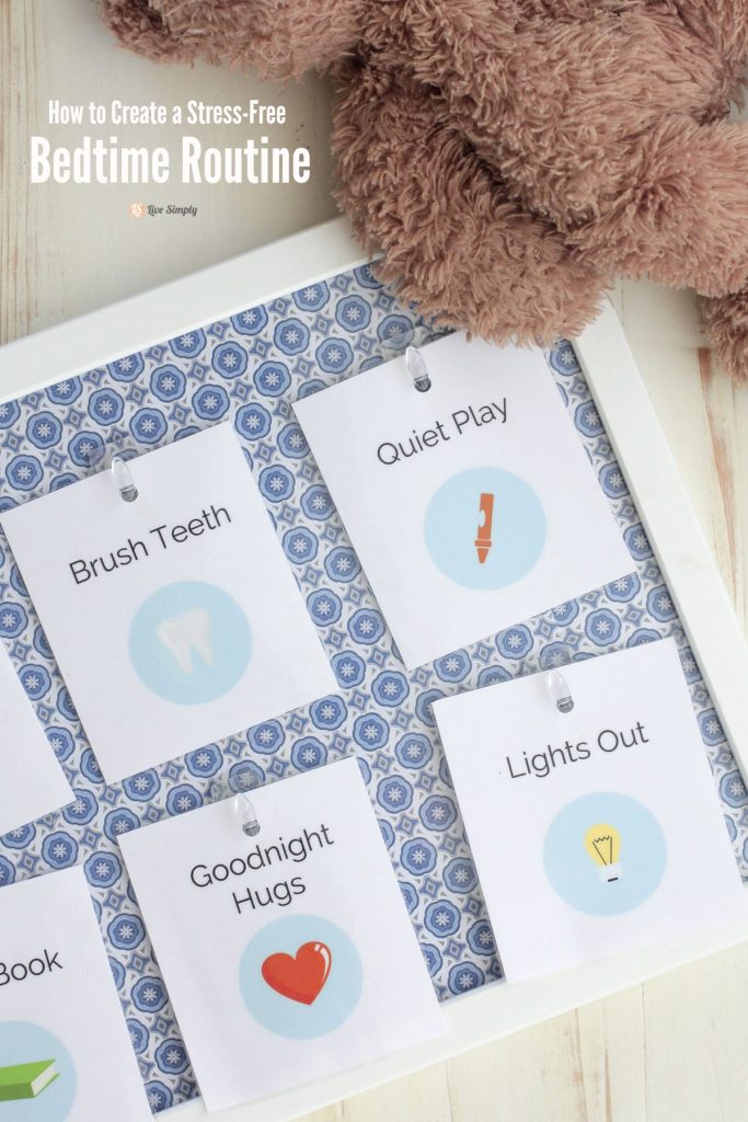 How to create a stress-free bed time routine plus free printable cards!!