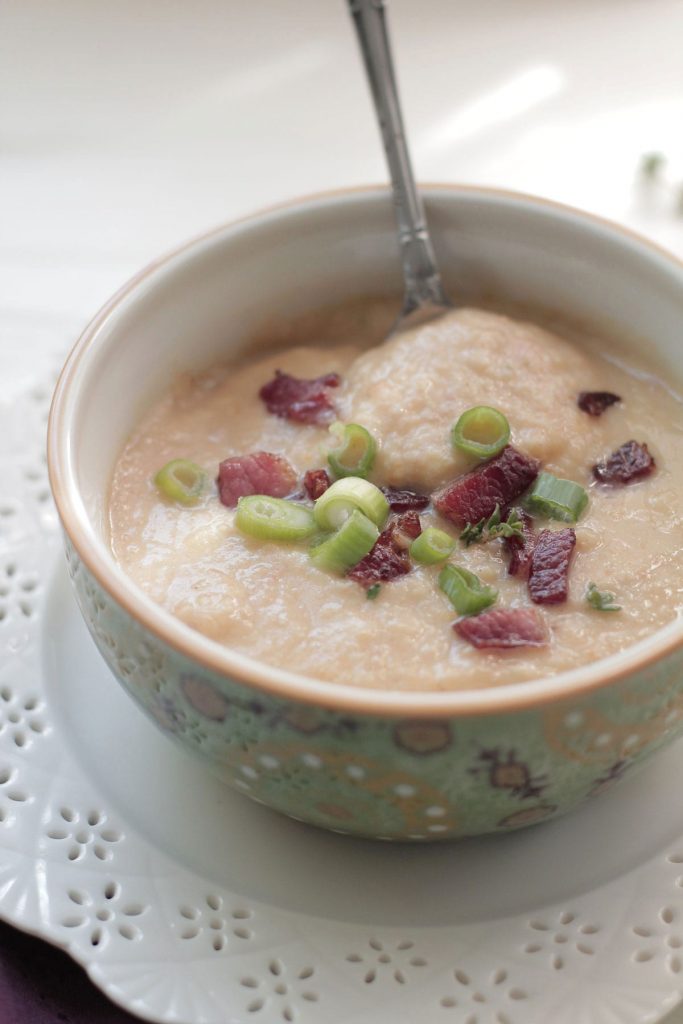 Yum! This creamy roasted cauliflower soup is incredible. My family devours this soup and it's packed with veggies!!