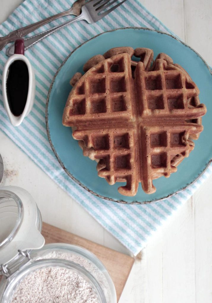 Homemade Pancake and Waffle Mix. No more expensive store-bought mixes! This simple inexpensive mix is healthy and a family favorite.