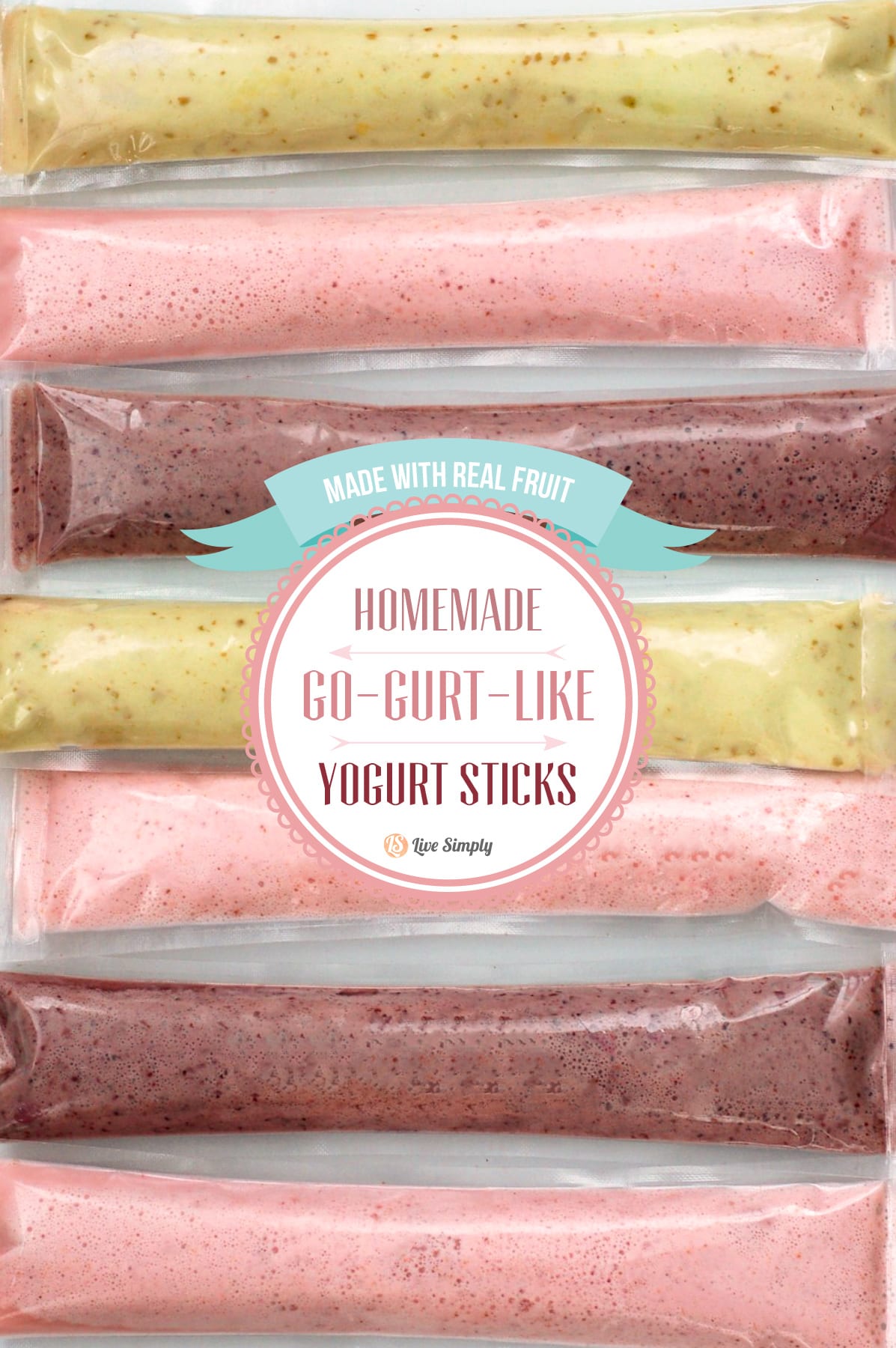 DIY Homemade Go-Gurt Like Yogurt Sticks with Real Fruit!