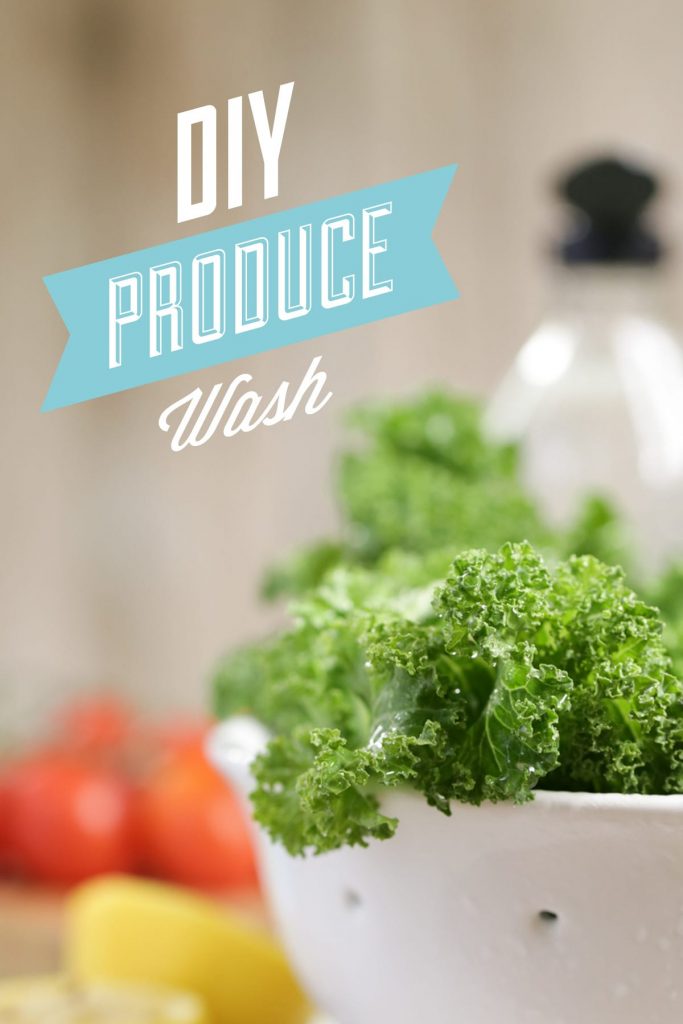 Wash fruits and veggies naturally and for just pennies with this three ingredient DIY produce wash. Wash off pesticides and bacteria with this simple homemade wash.