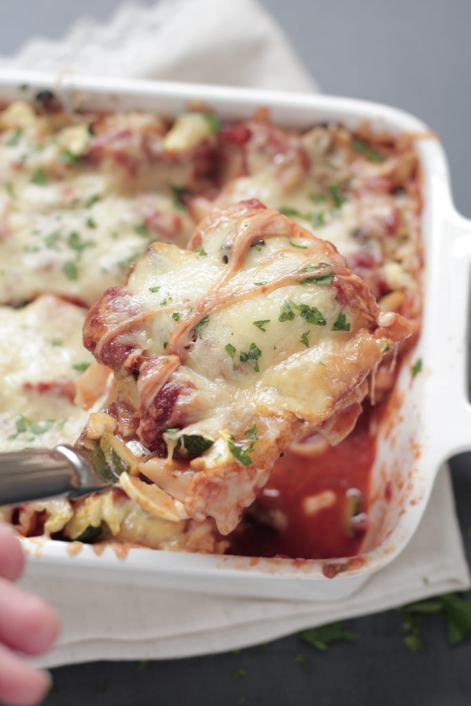 Easy Cheesy Vegetable Sausage Lasagna - Live Simply