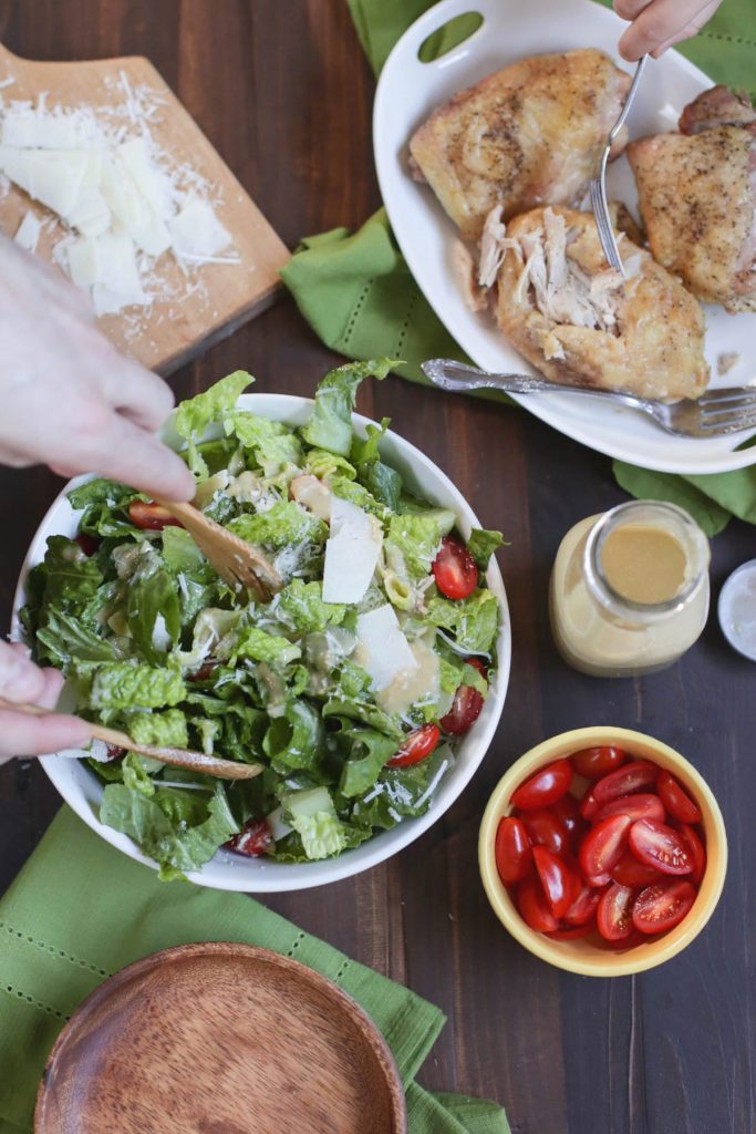 Homemade Probiotic Chicken Caesar Salad! This Caesar Salad Recipe is amazing. This dressing is packed with real healthy ingredients and a natural probiotic ingredient.