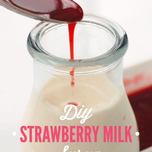 DIY Homemade Strawberry Milk Syrup. Made without refined sugar or artificial dyes!