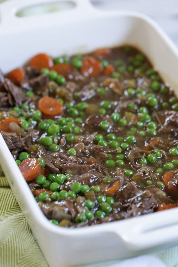 Super simple homemade (real food style) crock-pot shepherd's pie made in the crock-pot. This recipe uses the crock-pot to braise the beef in beer (or beef broth). Zero processed food ingredients. Healthy, real food crock-pot shepherd's pie you can make even on a busy weekday!