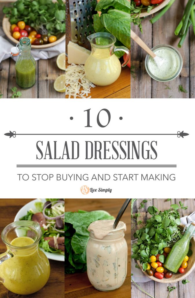 Homemade salad dressings you can make instead of buy! Simple real food recipes for 10 salad dressings!