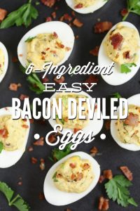 Easy Bacon Deviled Eggs: Only 6 ingredients are required to make the BEST deviled eggs!