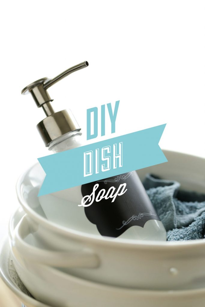 A super easy and effective DIY dish soap recipe! This actually cleans dishes, deodorizes, and cuts grease! Natural, homemade, and easy!
