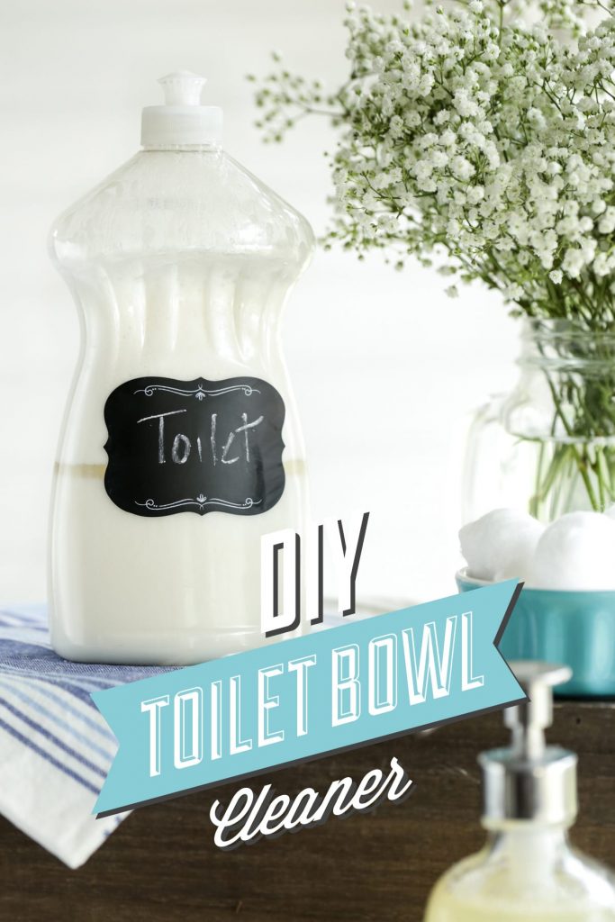 DIY Toilet Bowl Cleaner. This cleaner is made with only 4-5 natural ingredients and packs a powerful cleaning punch! Scrubs away dirt, odors and anything else lurking inside your toilet bowl!