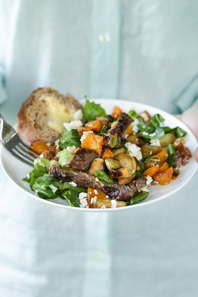 Warm Vegetable and Steak Salad: A healthy summer salad for the carnivore and salad lover
