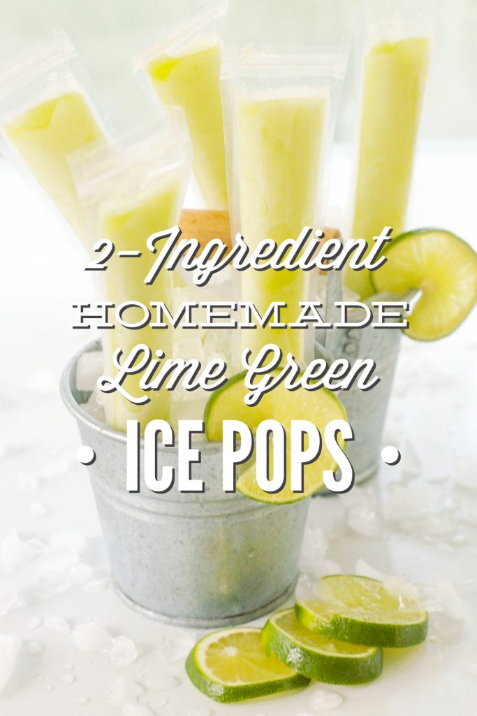 Homemade Lime Green Ice Pops: Real Food Style. No artificial dye or flavorings! Just TWO natural ingredients kids will love.