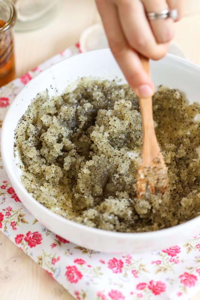 Homemade Green Tea Facial Exfoliator. Who knew a spa experience could be so simple? Four ingredients. Two minutes.