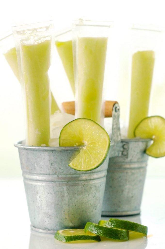 Homemade Lime Green Ice Pops: Real Food Style. No artificial dye or flavorings! Just TWO natural ingredients kids will love.