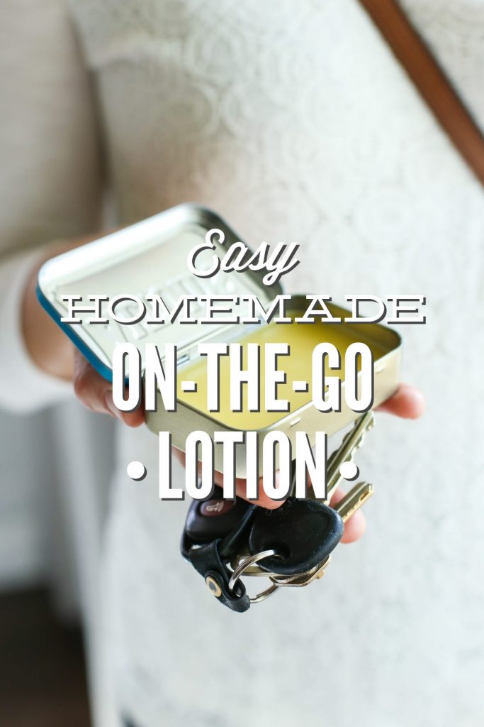 Take homemade lotion on the go with this super easy 3-ingredient recipe! So easy--takes less than 15 minutes from start to finish and lasts up to 12 months! Moisturize your hands, naturally, on-the-go.