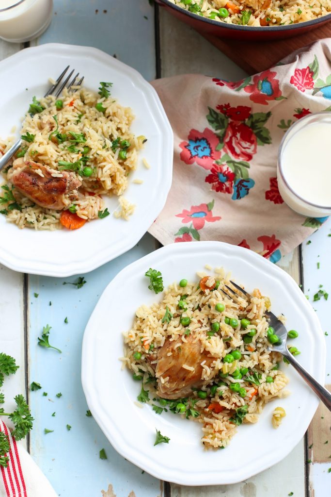 One-pot Rice Cooker Chicken Rice with Vegetables