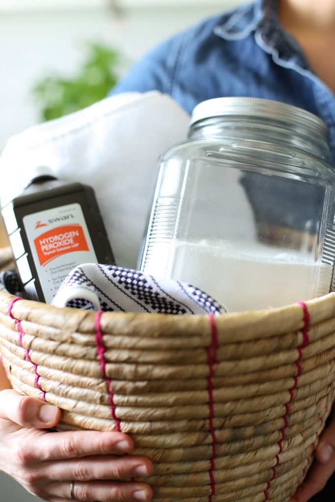 Homemade OxiClean Laundry Booster. Ditch the Oxi-Clean and get those whites white with this homemade oxygen bleach!