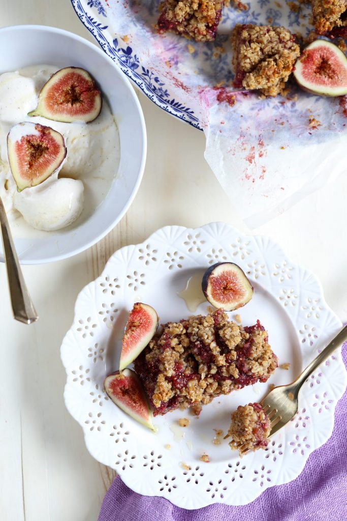 Serve these Oat and Nut Fig Bars for breakfast, as a snack, or warm with a side of homemade vanilla ice cream