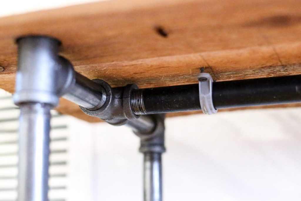 Make an easy pipe and wood coffee station shelf! - Funky Junk Interiors