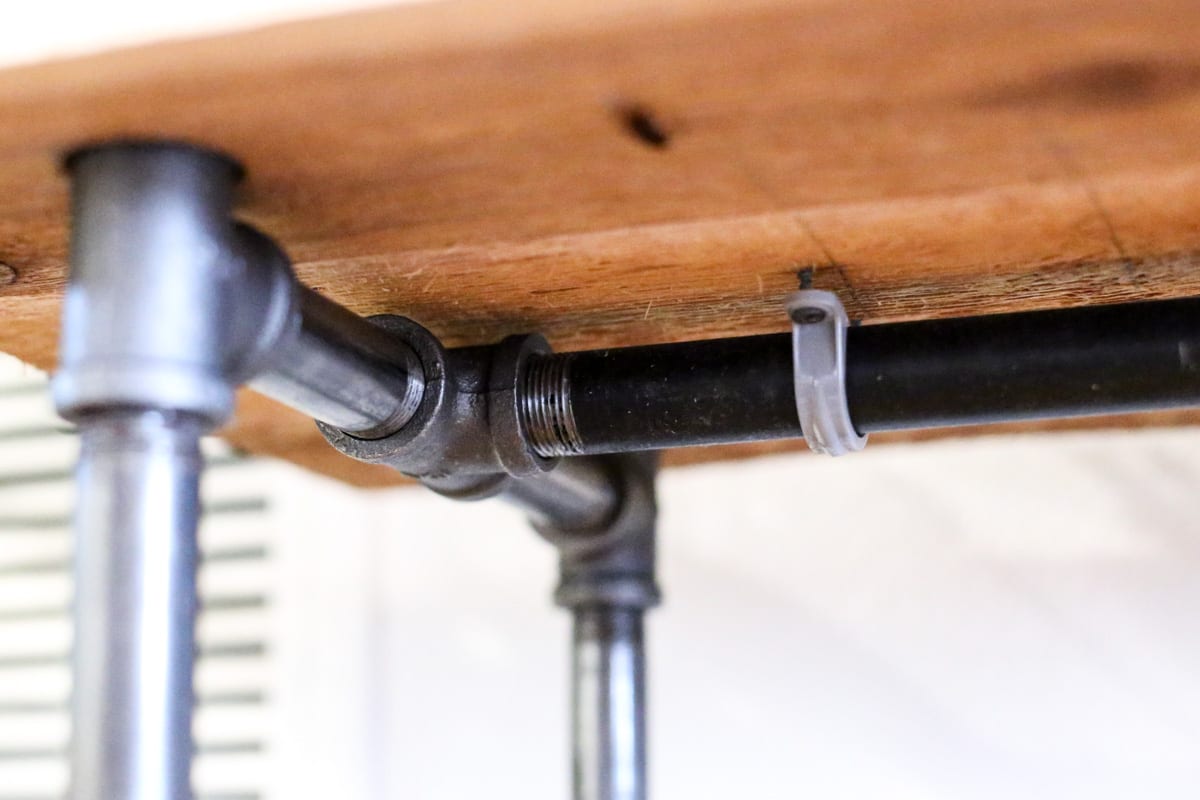 DIY Black Pipe Coffee Bar Station. Don't spend several hundred on a table like this when you can make your own!