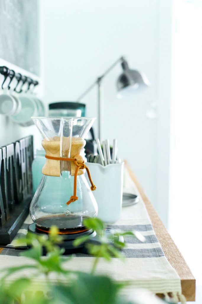 DIY Black Pipe Coffee Bar Station. Don't spend several hundred on a table like this when you can make your own!