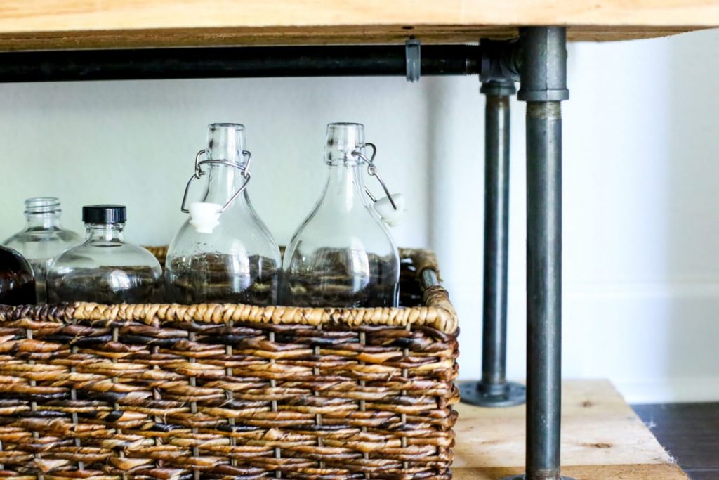 DIY Black Pipe Coffee Bar Station. Don't spend several hundred on a table like this when you can make your own!