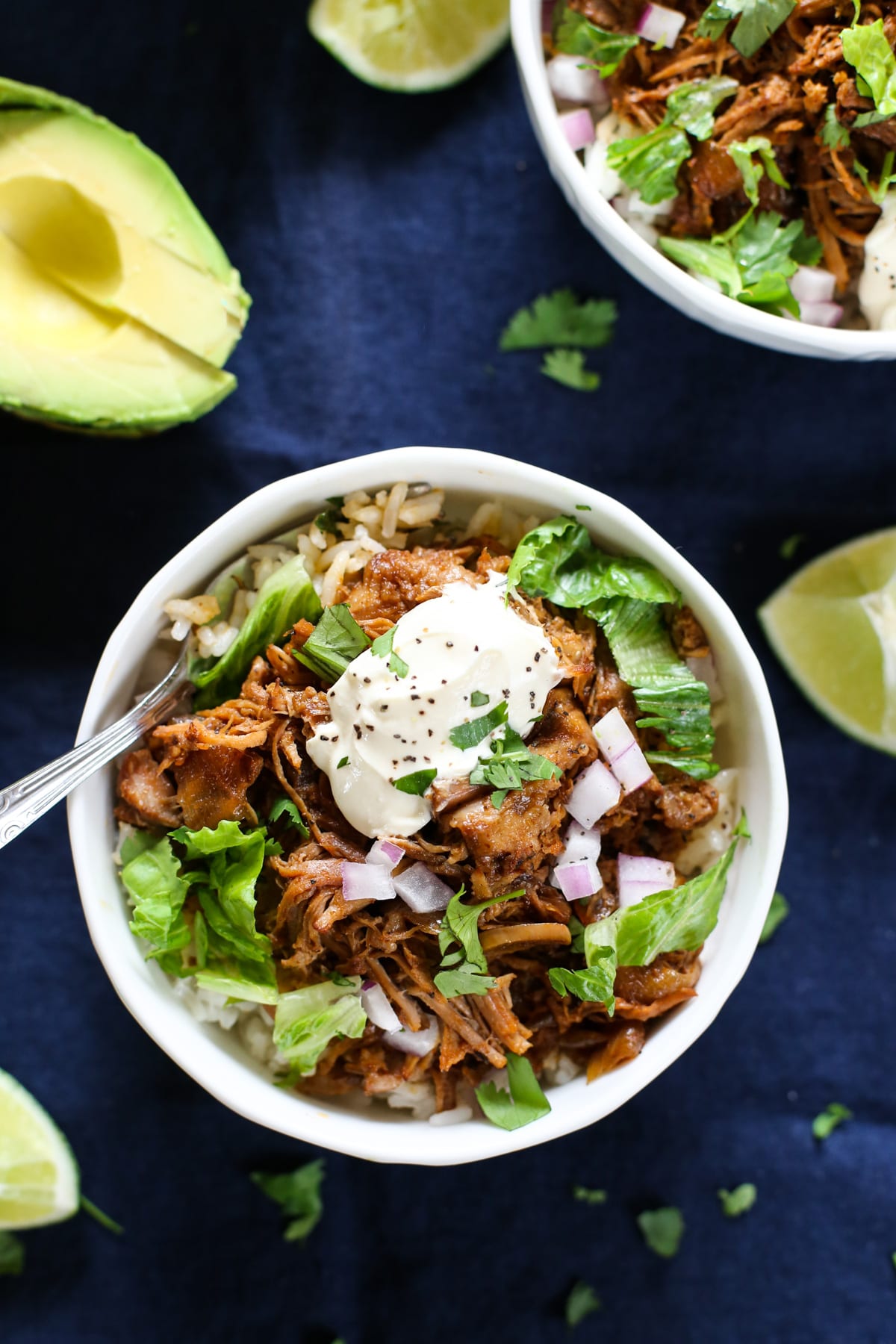 Easy CrockPot Pulled Pork Burrito Bowls Live Simply
