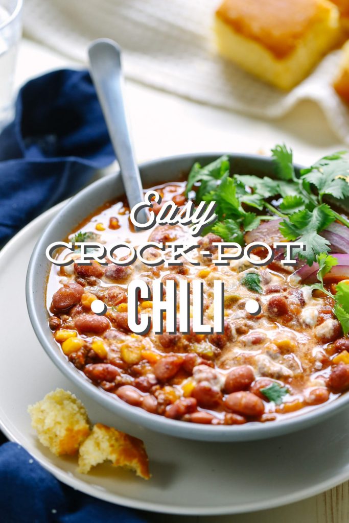 Easy Crock-Pot Chili. A healthy, from-scratch chili recipe without all the effort. This recipe is made in the crock-pot resulting in a no-fuss healthy meal.