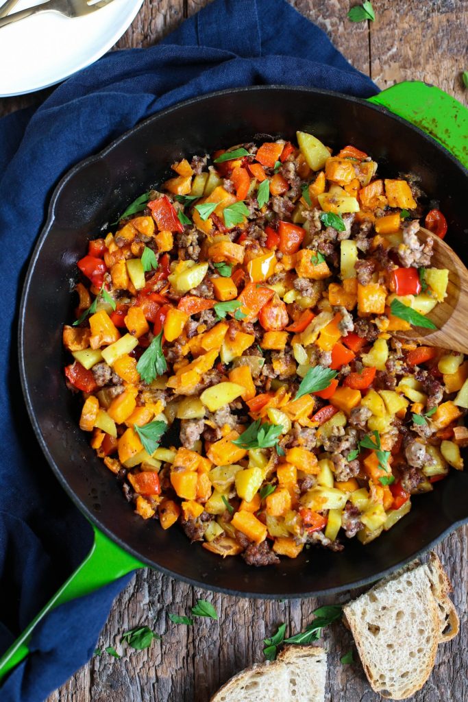 Sausage and Sweet Potato Hash. Enjoy this delicious hash any time of the year, not just in the fall. Your family will love you for this yummy breakfast recipe.