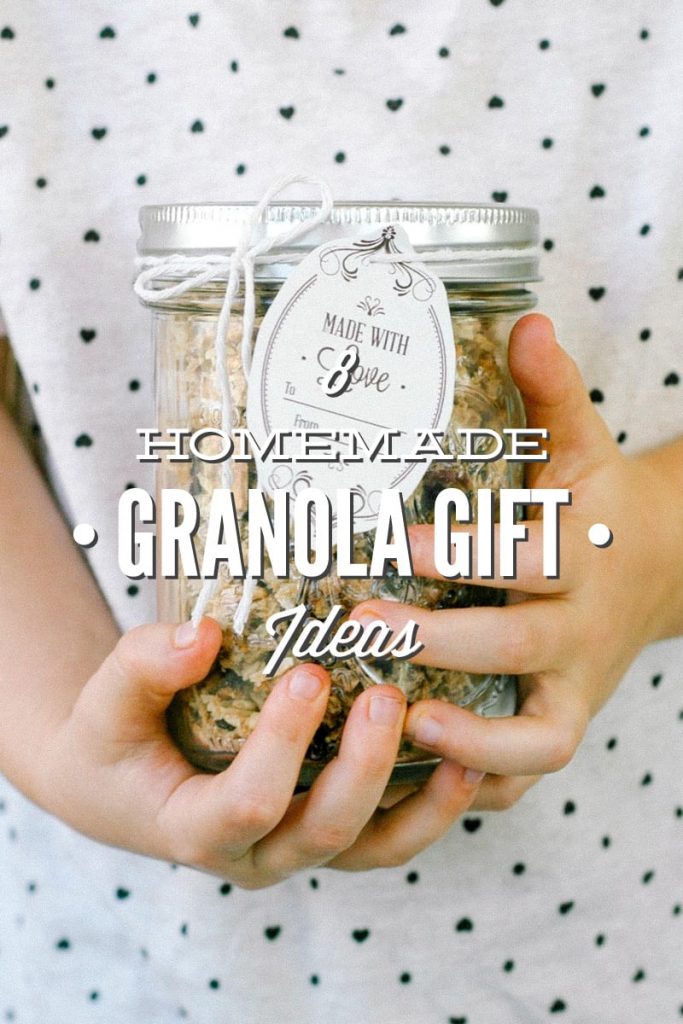 8 Homemade Granola Gift Ideas: Homemade granola is so easy to make and very inexpensive! The perfect heart-felt gift. Plus, free printable gift tags!