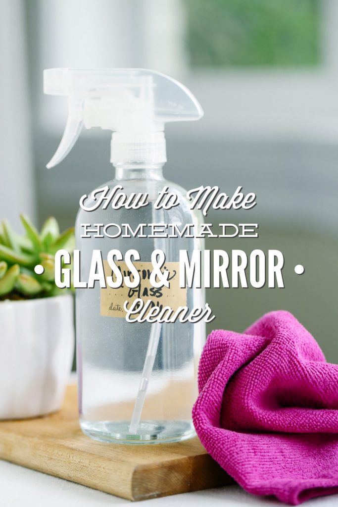 So easy! Just three ingredients, that's all you need to make a super effective glass cleaner at home. For mirrors, glass coffee tables, windows, and even some stainless steel appliances.