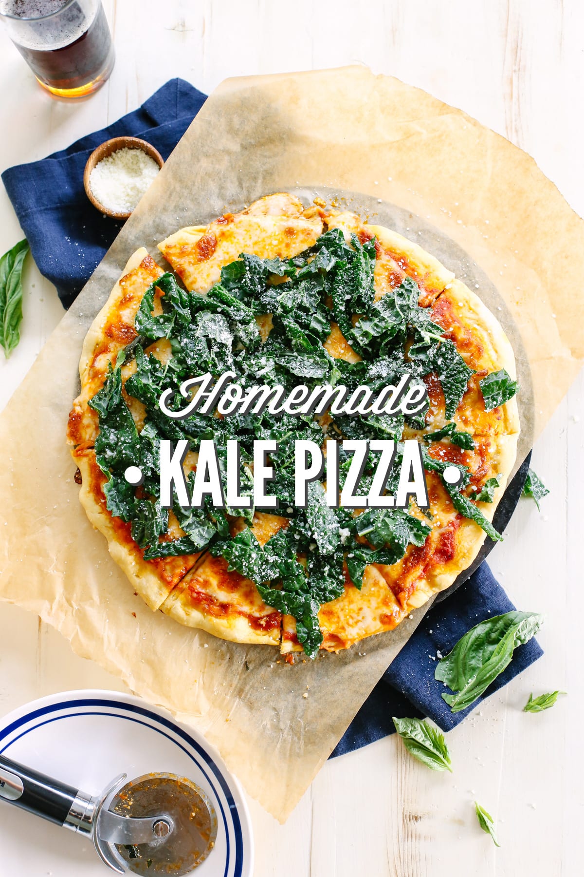 homemade kale pizza: A delicious and healthy take on traditional homemade pizza. So easy!