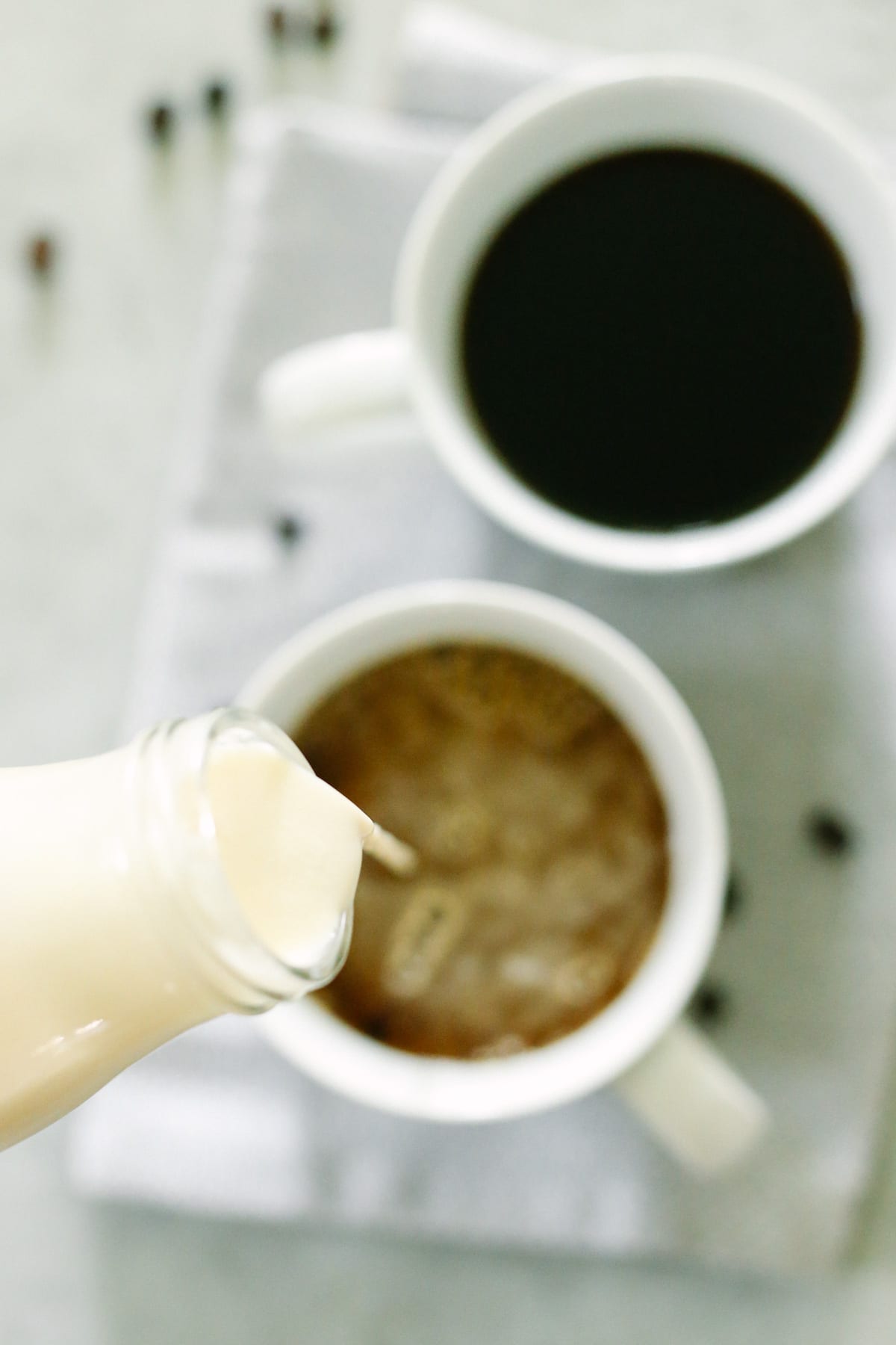 Homemade coffee creamer with only four REAL ingredients! No cans or fake ingredients.