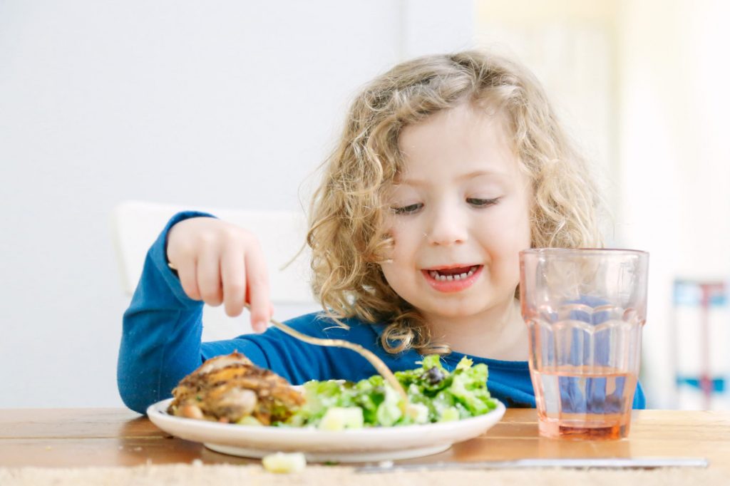 Easy Weeknight Salad with 3 Ingredient Homemade Dressing. So good! I serve this salad at least three times a week with dinner. Super inexpensive and takes less than 10 minutes to make everything, including the healthy dressing. Plus, tips for serving this salad to kids.